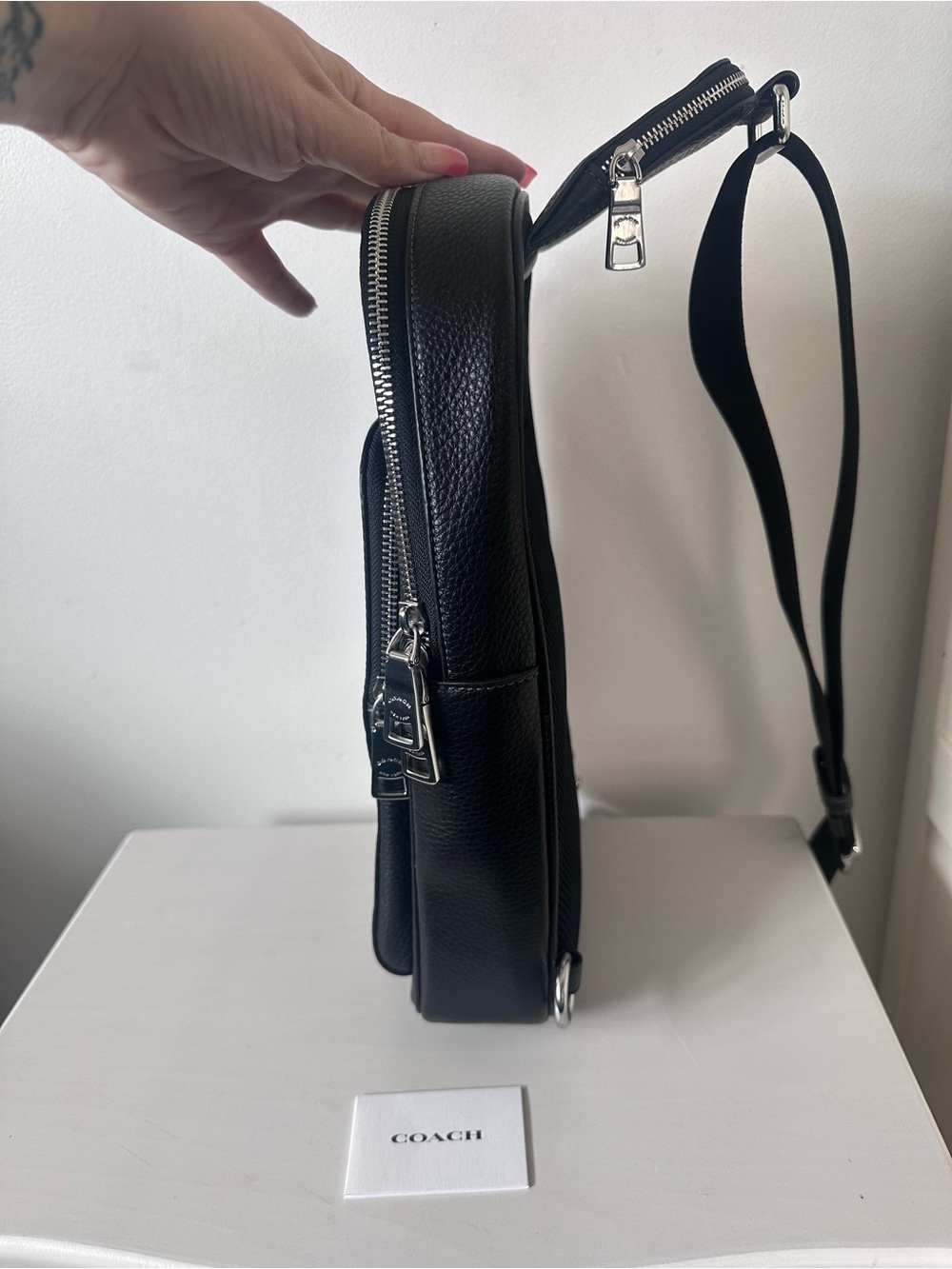 Coach Ethan Pebbled Leather Sling Backpack! - Picture 2 of 11